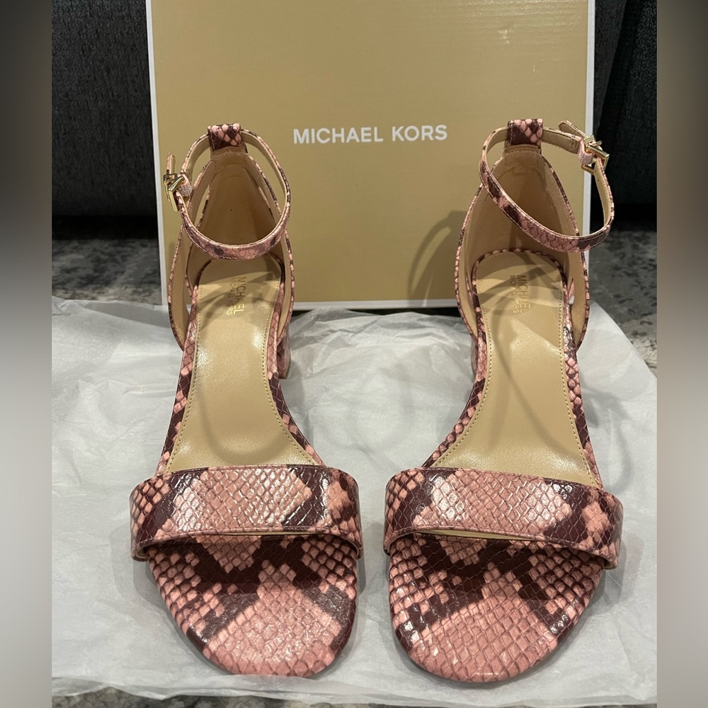 Michael Kors snake embossed leather sandal